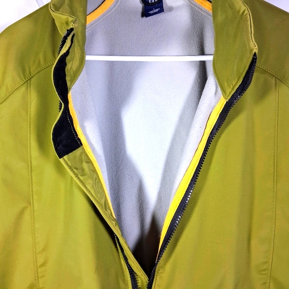 Gap Vintage L Y2k Full Zip Green Fleece Lined Sporty Vest - Picture 5 of 10